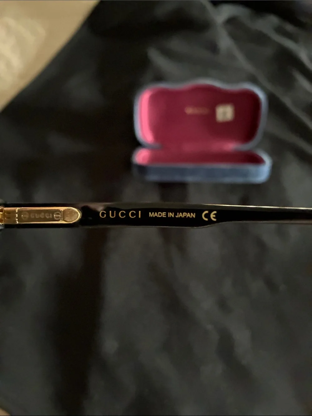 Gucci Blue Velvet Case with Navigator Shape Sunglasses